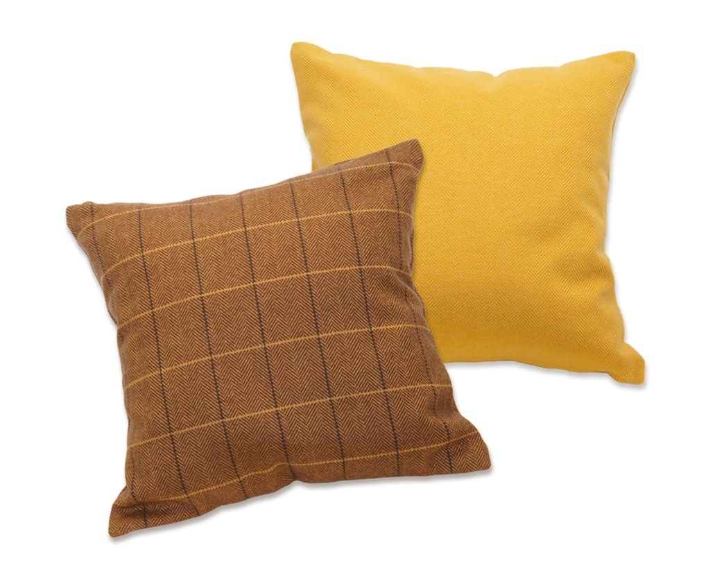 プレーンクッションカバー イエロー×ブラウン(RB341)【サンプル】