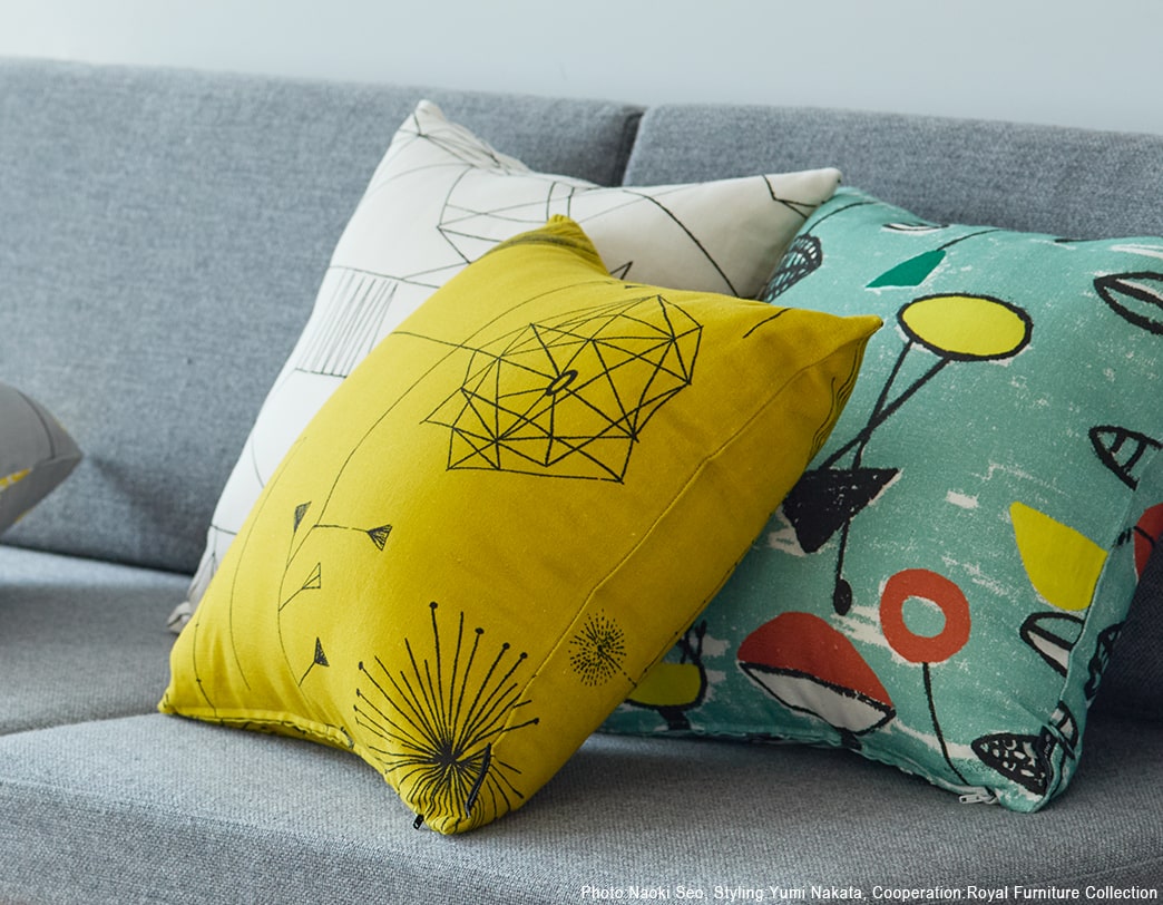 ルシエン・デイ ファブリックコレクション クッションカバー ダンデライオンクロックス