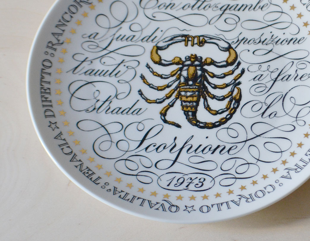 Fornasetti Zodiac Plate Scorpione/ゾディアックプレート 蠍座