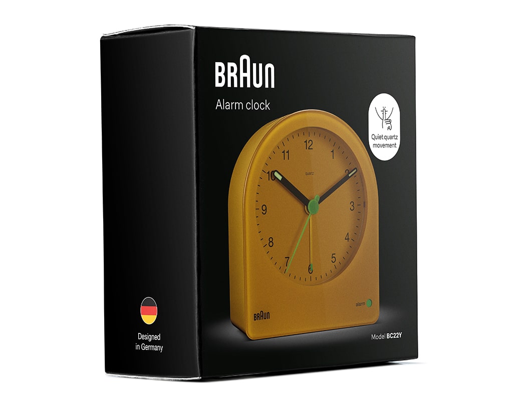 BRAUN クラシックアラームクロック BC22 リバイバルカラー イエロー/グリーン
