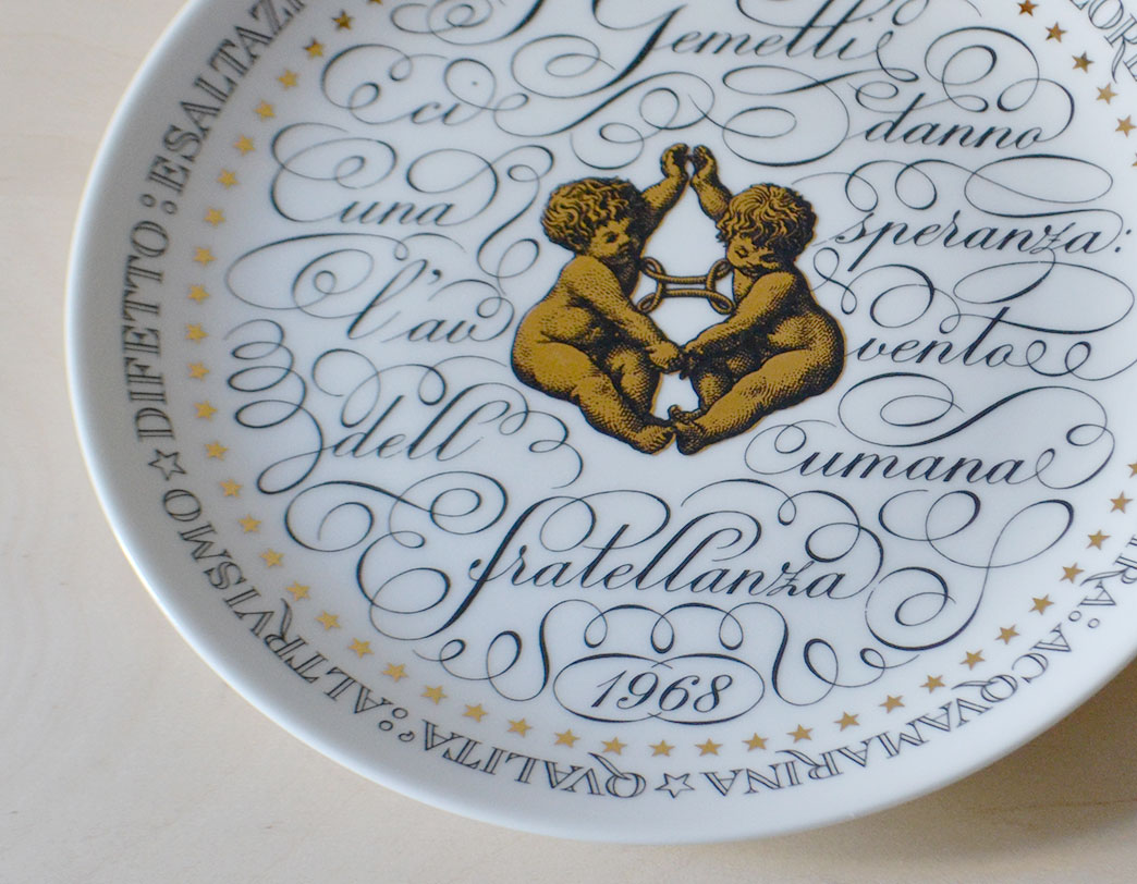Fornasetti Zodiac Plate Gemelli/ゾディアックプレート 双子座