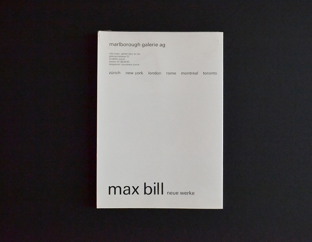 書籍 Max Bill neue werke / recent works 1972