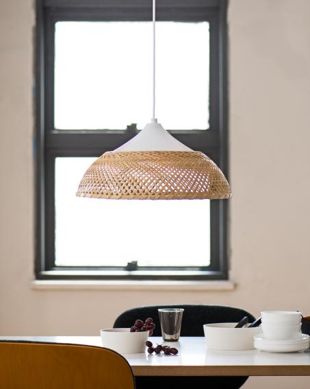 竹とアクリルのランプ