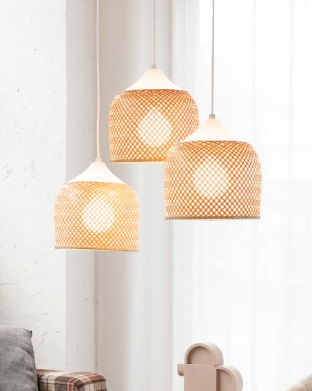 竹とアクリルのランプ