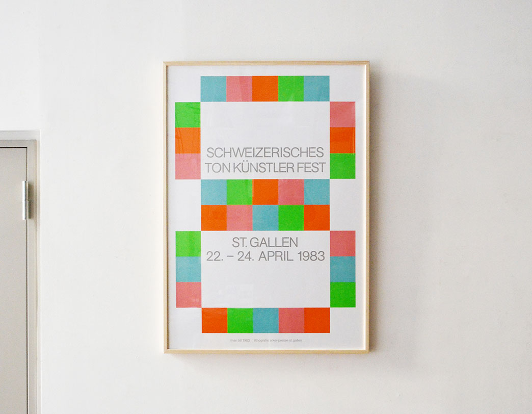 Max Bill 1983, Schweizerisches ポスター 直筆サイン入り